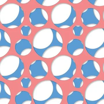 Round seamless pattern of random circles Stock Illustration