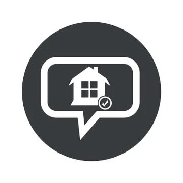 Round select house dialog icon Stock Illustration