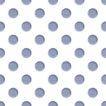Round sewer drain grate repeating pattern background Stock Illustration