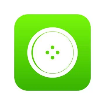 Round sewing button icon digital green Illustrazione stock