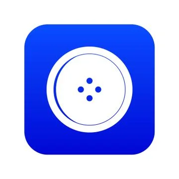 Round sewing button icon digital blue Illustrazione stock