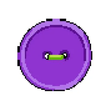 Round sewing button pixel art vector illustration Stock Illustration