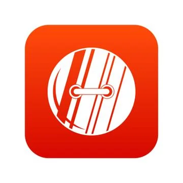 Round sewn button icon digital red Illustrazione stock