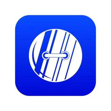 Round sewn button icon digital blue Illustrazione stock