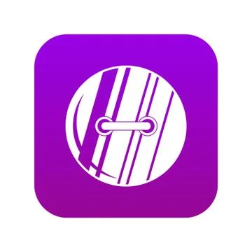 Round sewn button icon digital purple Illustrazione stock