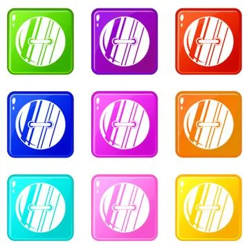 Round sewn button set 9 Stock Illustration