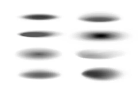 Round shadow. Graphic effect. Halftone gradient shape. Fading oval form. Bl.. Ilustración de archivo