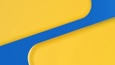 Round Shape 3D render Background Yellow geometric on Blue background Illustration