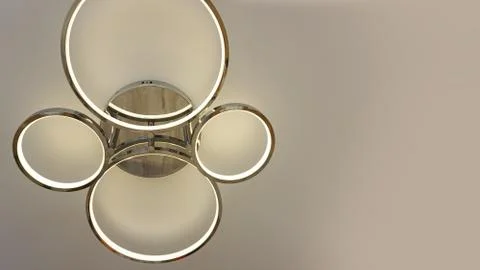 Round shape ceiling lamp interior lighting bulbs decoration contemporary Stock Photos