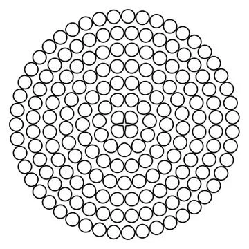 Round shape with circle dots. Vector template texture. Stock Illustration