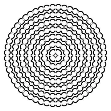 Round shape with circle dots. Vector chain template texture. Stock Illustration