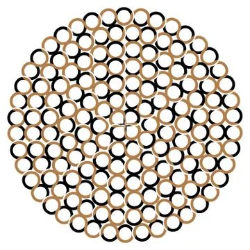 Round shape with circle dots. Vector chain template texture. Stock Illustration