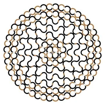 Round shape with circle dots. Vector chain template texture. Stock Illustration