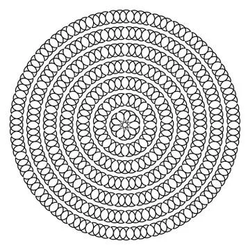 Round shape with circle dots. Vector template texture. Illustrazione stock