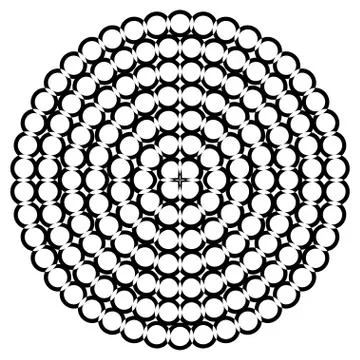 Round shape with circle dots. Vector chain template texture. 스톡 일러스트