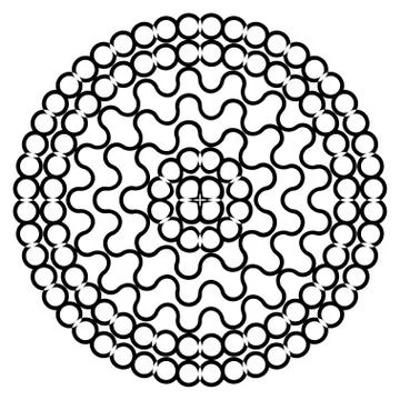 Round shape with circle dots. Vector chain template texture. Stock Illustration