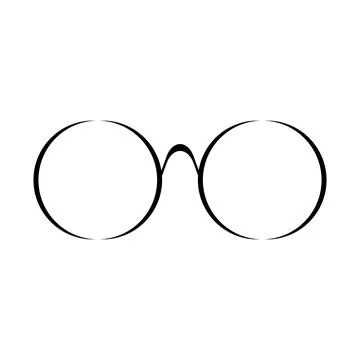 Round shape glasses vector icon. Isolated clipart on white background. Stock Illustration