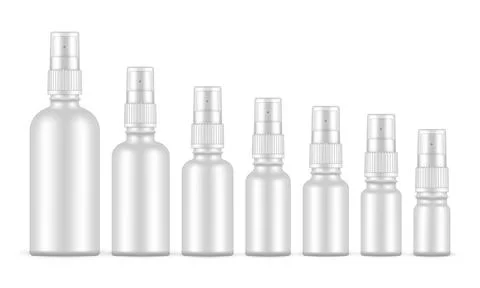 Round Shape Spray Bottles Set, Isolated On White Background Stock Illustration