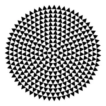 Round shape with triangles elements. Vector meander template texture. Stockillustratie