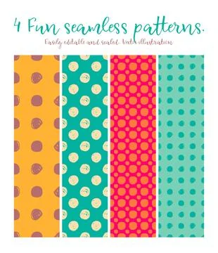 Round shape vector seamless patterns イラスト素材