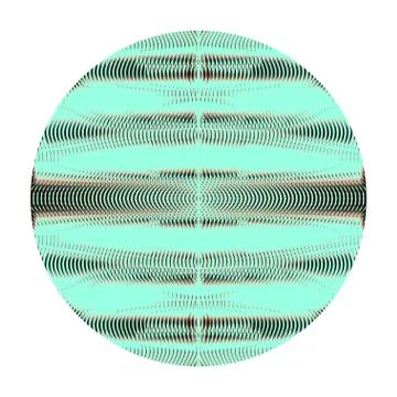 Round shape with wavy meditative linear texture isolated on white. Stock Illustration