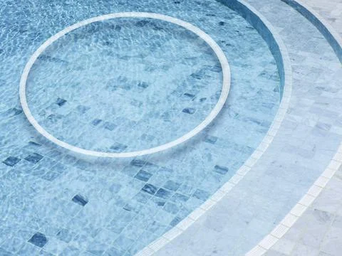 A round shape of a white line makes a decorated circle frame on the swimming  Stock Photos