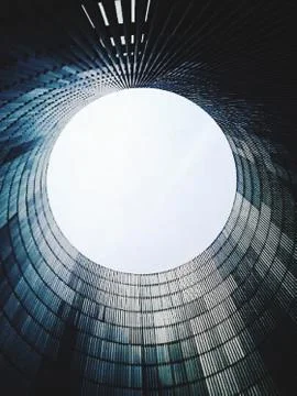 Round shaped atrium of the building Foto stock