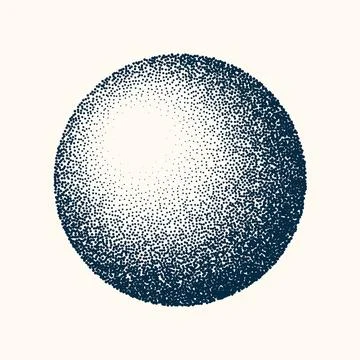 Round shaped dotted object, vintage stipple element. Fading gradient. Stippling イラスト素材