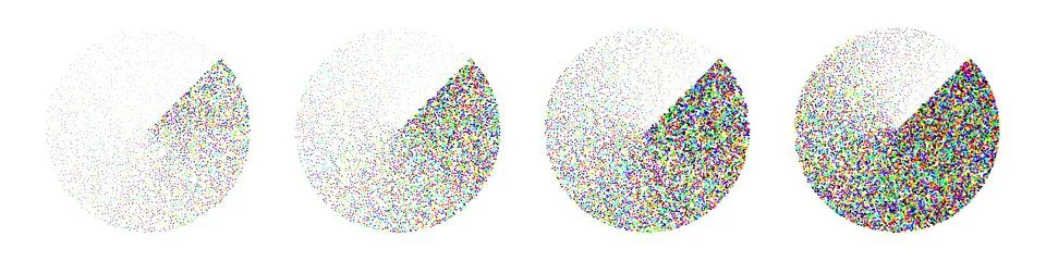 Round shaped dotted objects, vintage stipple elements. Fading gradient Illustrazione stock