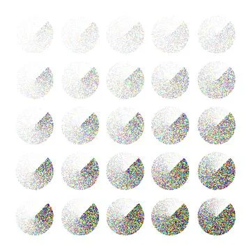 Round shaped dotted objects, vintage stipple elements. Fading gradient Stock Illustration