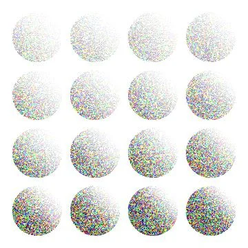 Round shaped dotted objects, vintage stipple elements. Fading gradient Stock Illustration
