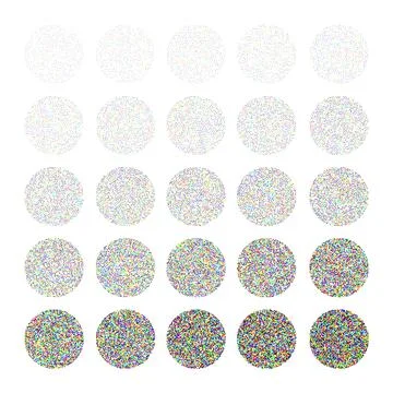 Round shaped dotted objects, vintage stipple elements. Fading gradient Stock Illustration