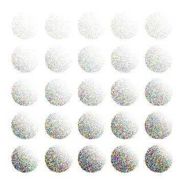 Round shaped dotted objects, vintage stipple elements. Fading gradient Stock Illustration