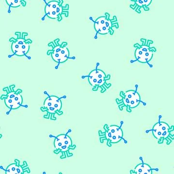 Round shaped monster cute vector seamless pattern 스톡 일러스트