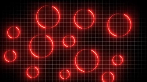 Round shaped red bubble illustration isolated on black background, animated.. Stock Footage 308849514