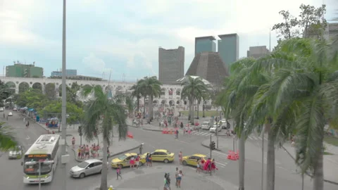 Round-shaped square during carnival Stock Footage 136971790