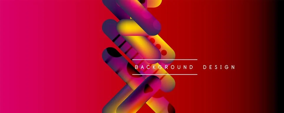 Round shapes and lines with fluid gradients abstract background. Vector Stockillustratie