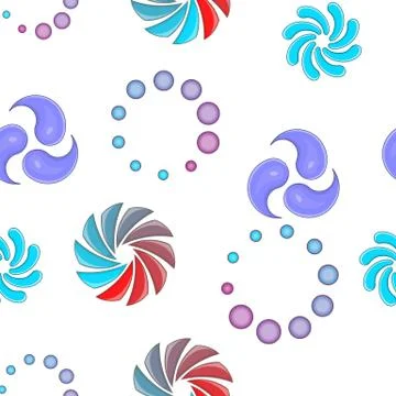 Round shapes pattern, cartoon style Illustrazione stock