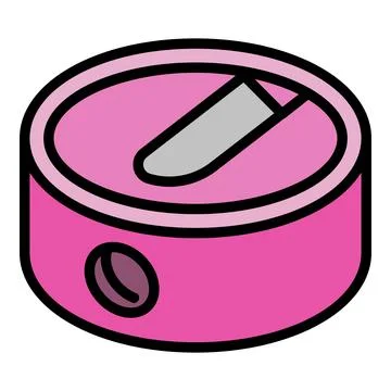 Round sharpener icon, outline style Stock Illustration