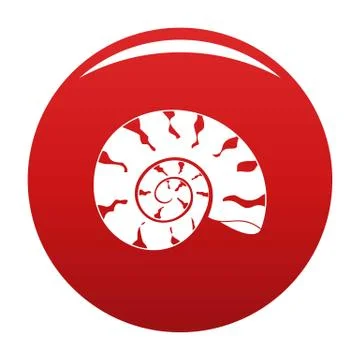 Round shell icon vector red 스톡 일러스트