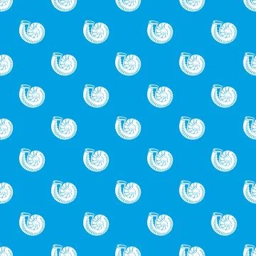 Round shell pattern vector seamless blue Illustrazione stock