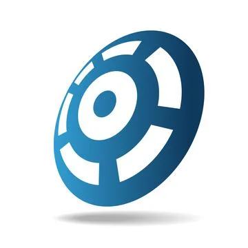 Round shield with blue and white rings Stock Illustration