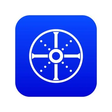 Round shield icon digital blue Illustration