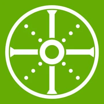 Round shield icon green Illustration