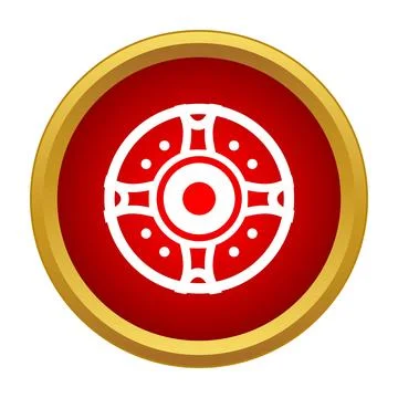 Round shield icon symbolizing protection and defense Stock Illustration