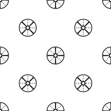 Round shield pattern seamless black Illustration