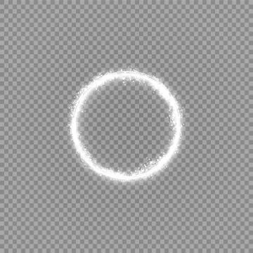 Round shiny frame background with lights. Abstract luxury light ring. Vector Stock Illustration