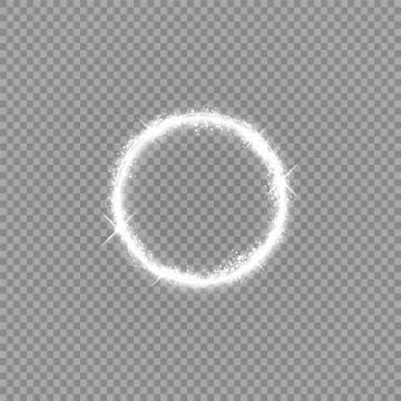 Round shiny frame background with lights. Abstract luxury light ring. Stock Illustration