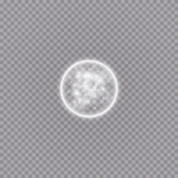 Round shiny frame background with lights. Abstract luxury light ring. Vector Stock Illustration