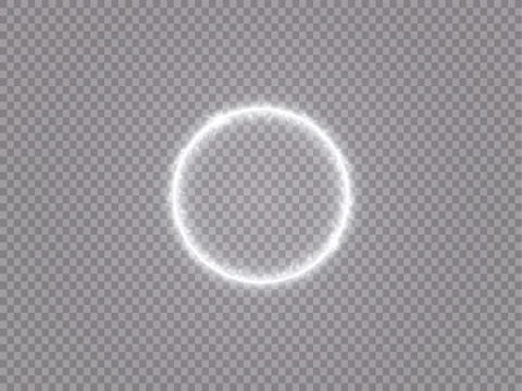Round shiny frame background with lights. Abstract luxury light ring. Vector Stock Illustration